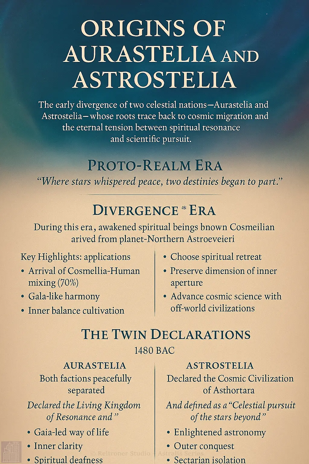 Origins of Aurastelia and Astrostelia