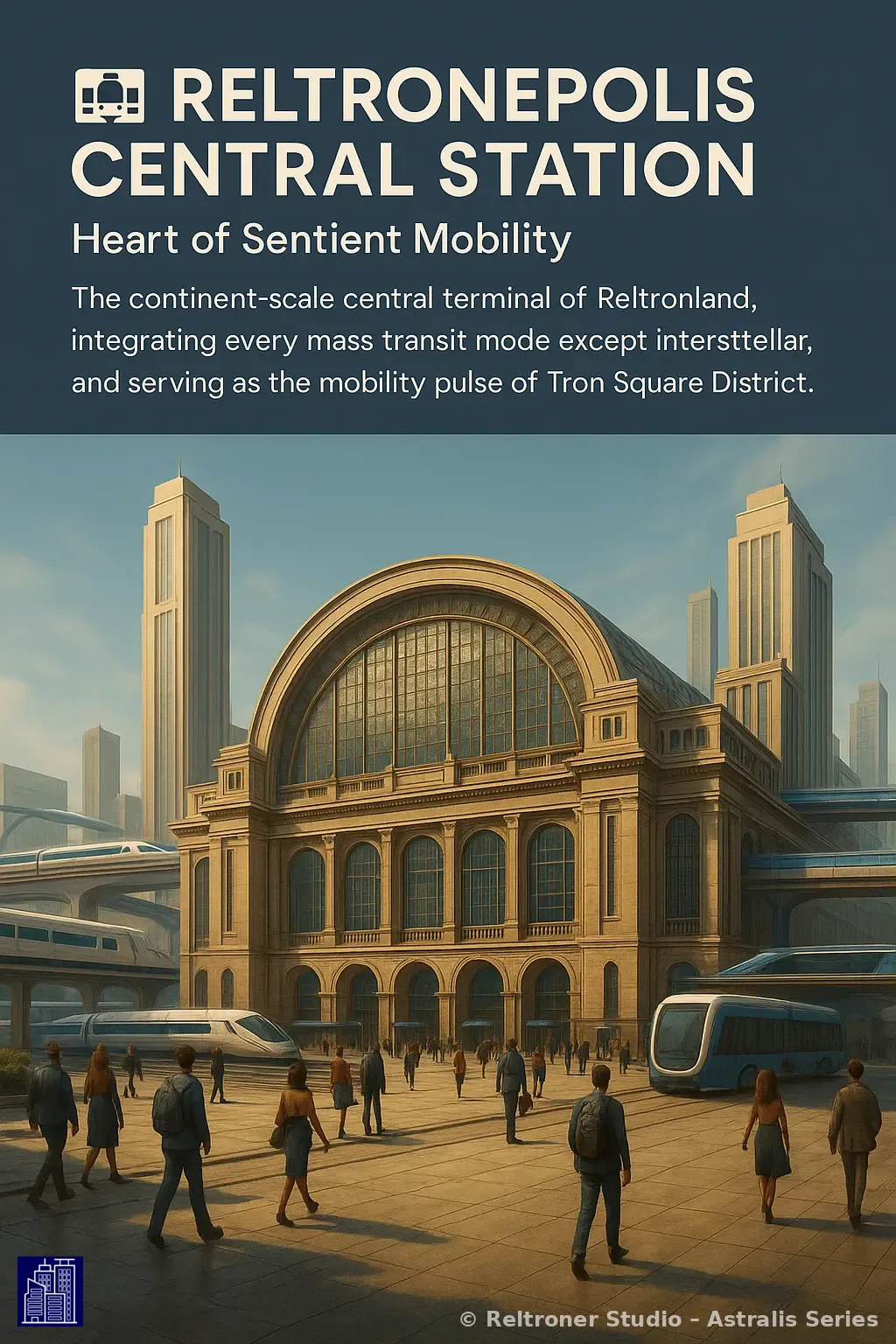 🚉 Reltronepolis Central Station — Heart of Sentient Mobility