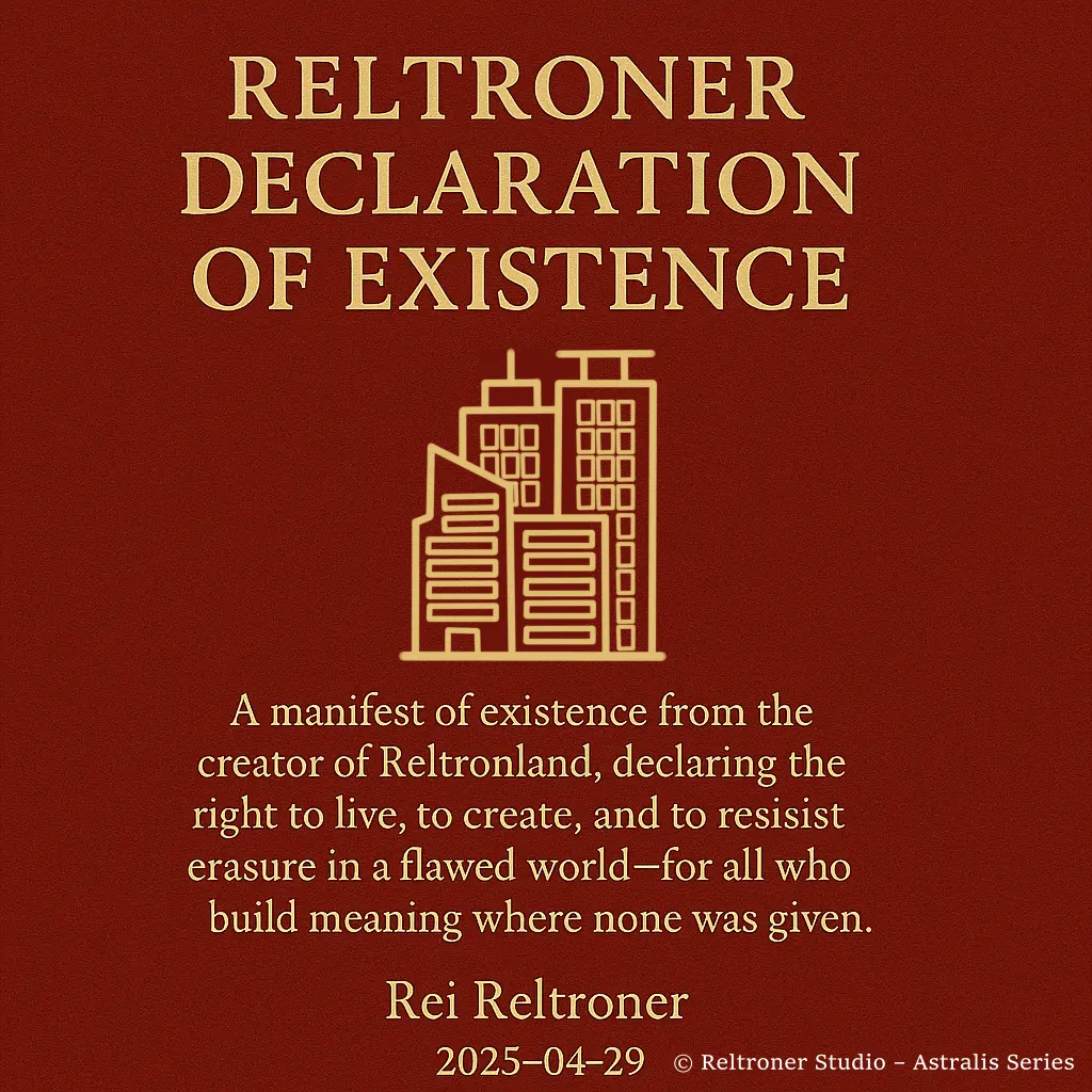 📜 Reltroner Declaration of Existence