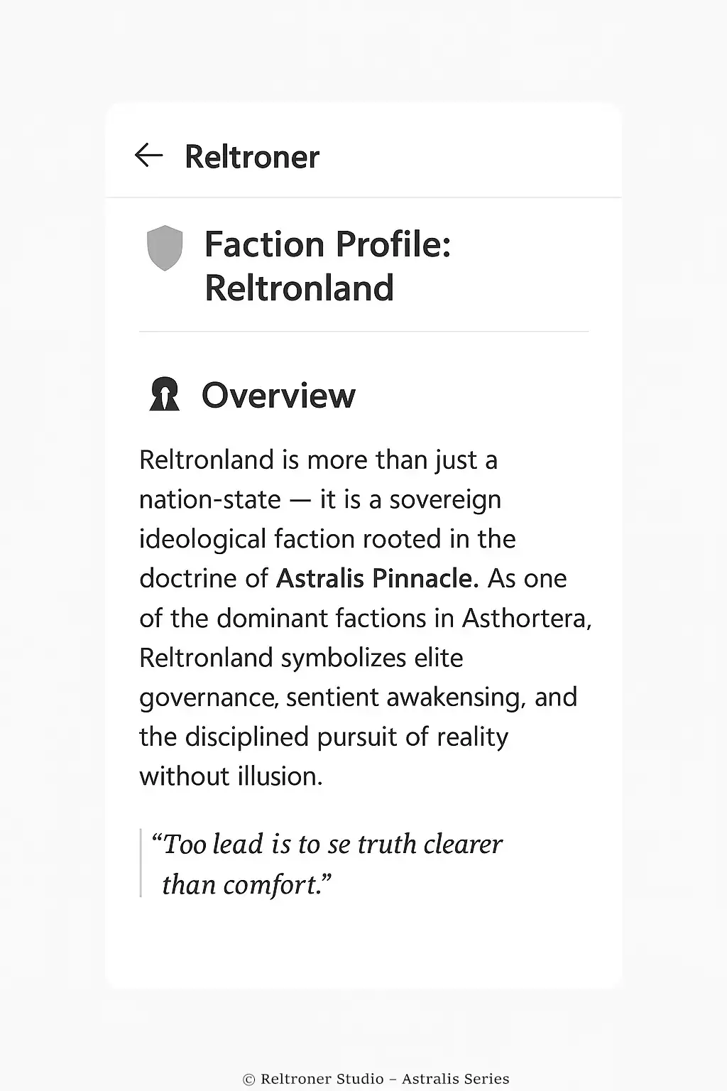 Reltroner Design Manifesto: Building Interfaces for Conscious Civilizations